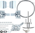 Universal Garage Door Lock Kit with Spring Latch and Keyed Handle, Garage Door Lock Set Fits for Single/Double Car