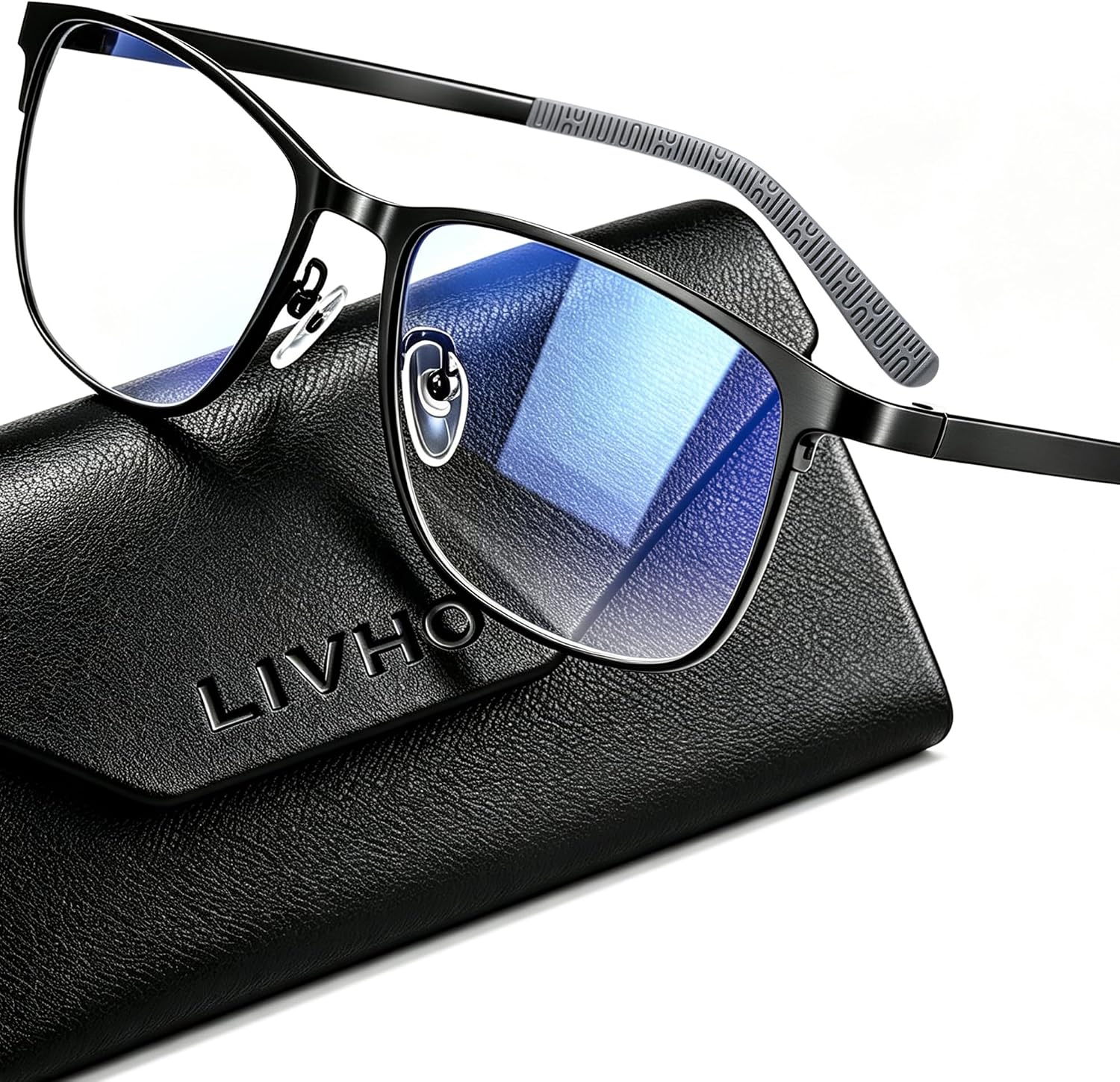 Blue Light Blocking Glasses for Men - Ultra-Light Metal Frame Relieve Eyestrain and Eye Protection, Blocking Glasses