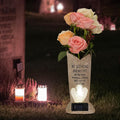 Solar Memorial Cemetery Flower Vase with LED for Fresh/Artificial Cemetery Grave Decorations Angel Statue Vase with