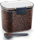 1.5-Quart Coffee Storage Container with Scoop – Tinted, Airtight Plastic | Holds Approximately 12-18 Ounces of Coffee