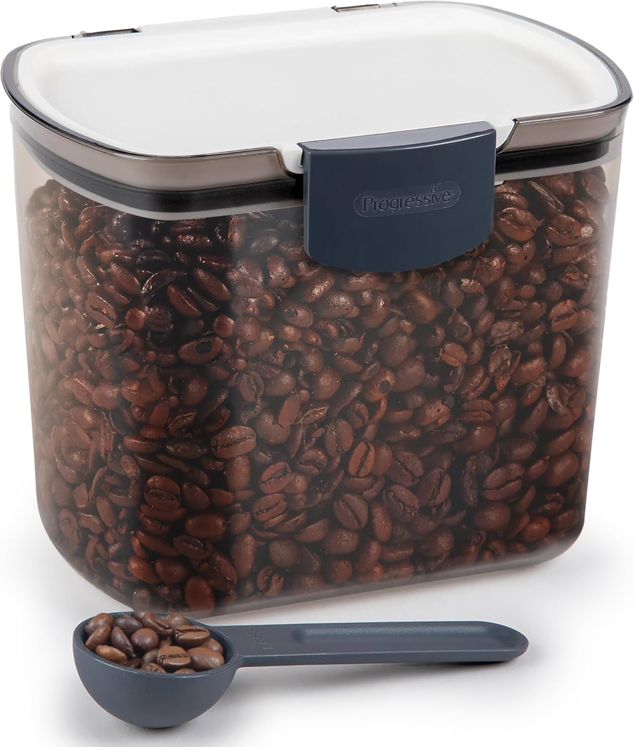 1.5-Quart Coffee Storage Container with Scoop – Tinted, Airtight Plastic | Holds Approximately 12-18 Ounces of Coffee