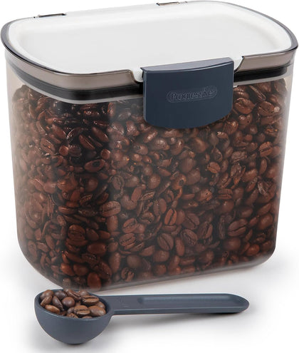 1.5-Quart Coffee Storage Container with Scoop – Tinted, Airtight Plastic | Holds Approximately 12-18 Ounces of Coffee