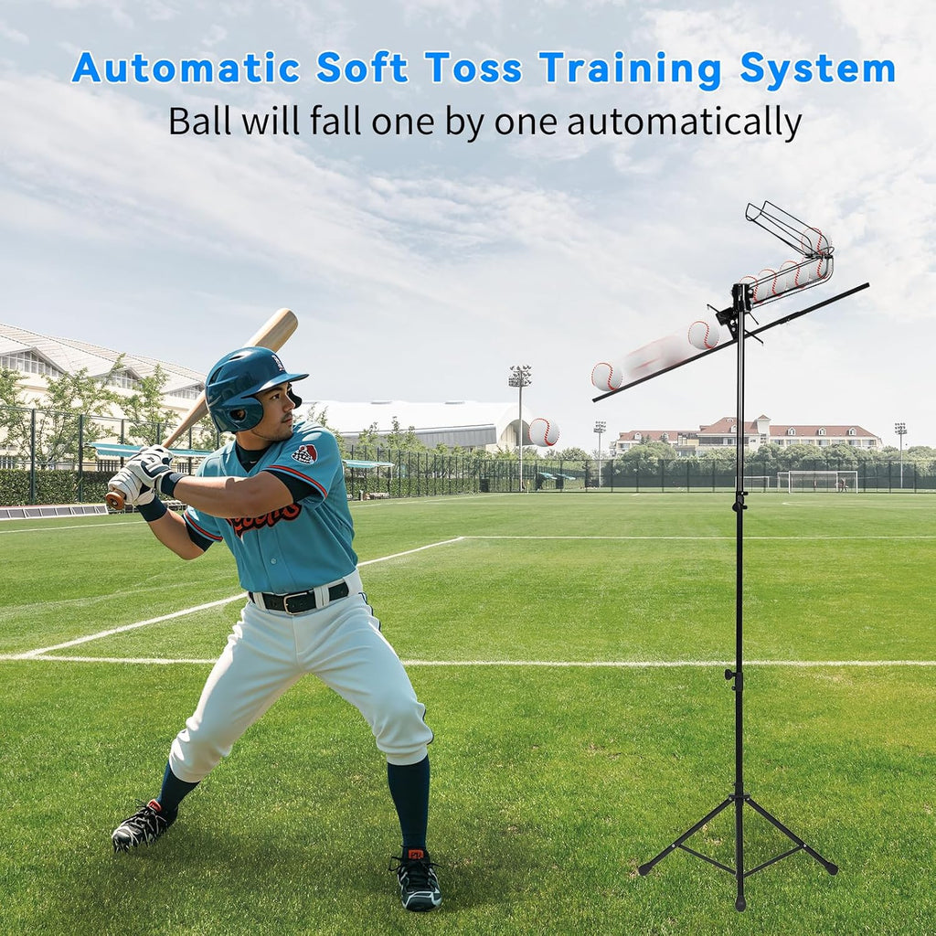3 in 1 Baseball Training Equipment, Baseball Pitching Machine | Baseball Tee | Soft Toss Training System, Height