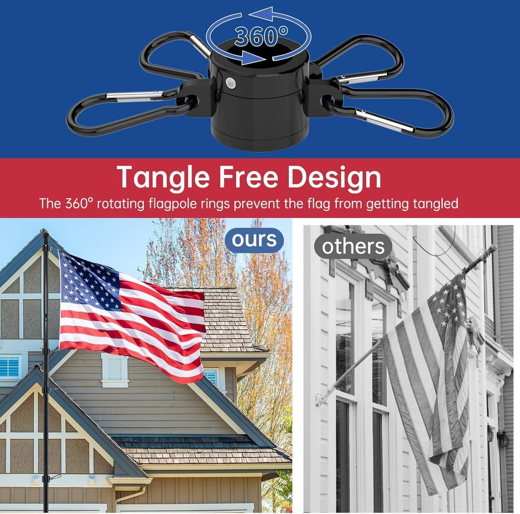 10 FT Flag Pole in Ground, Heavy Duty Flag Pole Holder for Outside House with 5 Pronges Base, Extra Thick Flag Pole
