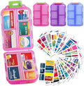 Pill Organizer with Medicine Labels, Travel Daily Pill Container, Mini Medication Organizer, 7-Day Pill Case, Set of
