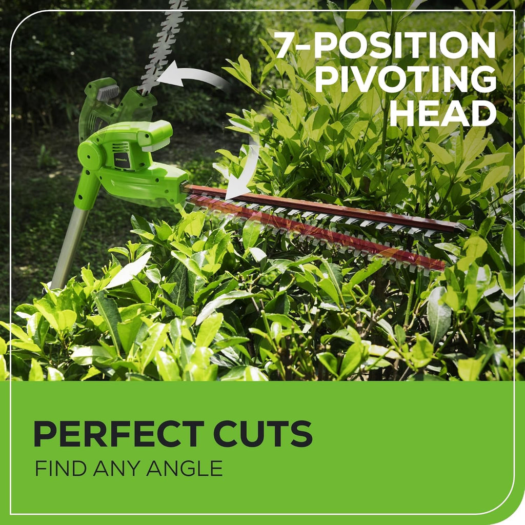 40V 20" Cordless Pole Hedge Trimmer, 2.0Ah Battery and Charger Included