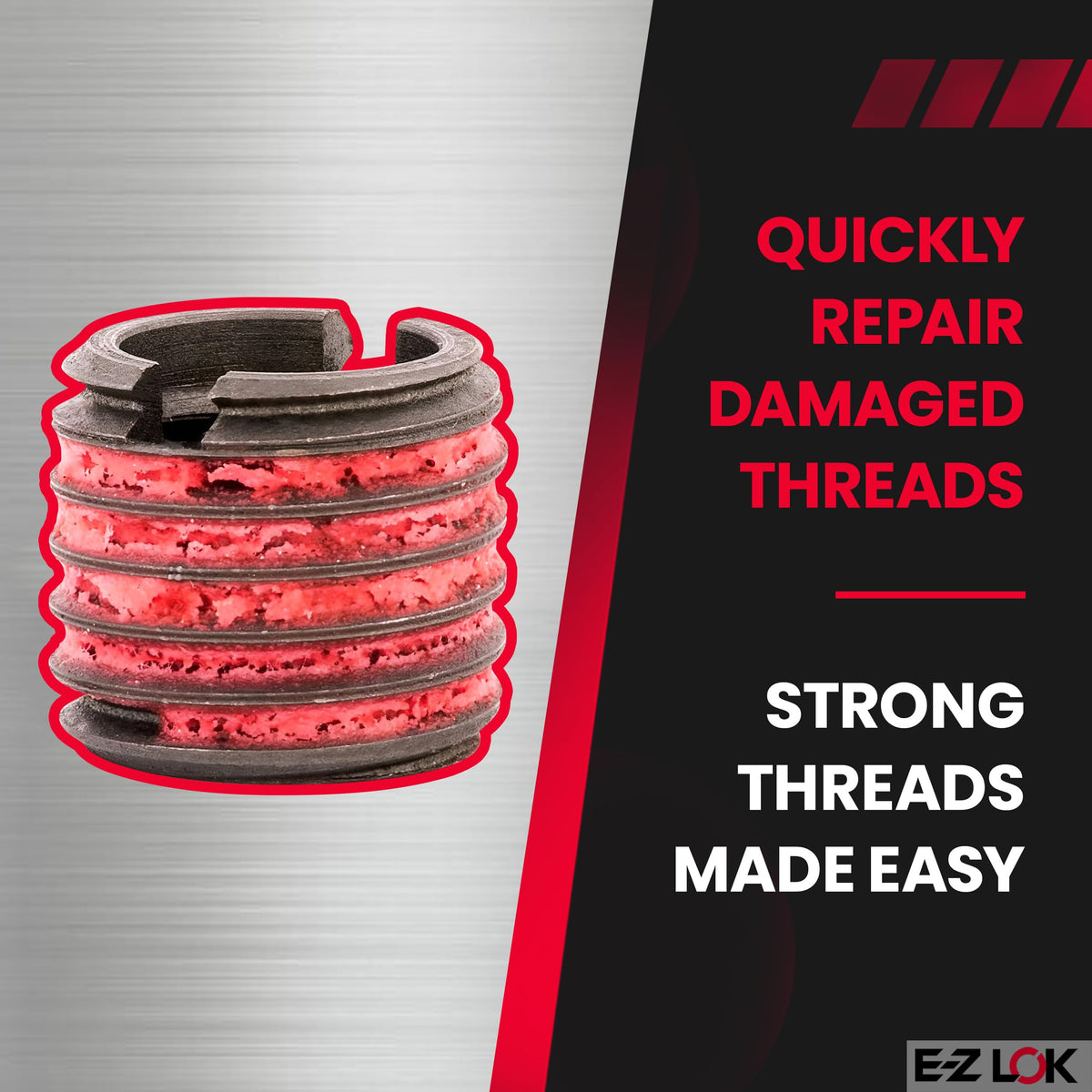 E-Z LOK Thread Insert, M12-1.75 Internal, 0.75-10 External, 5 ct
