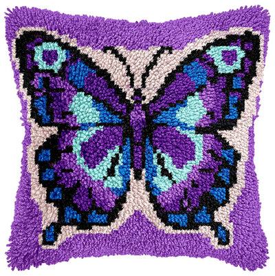 Butterfly Latch Hook Kits for Adults Beginners, Pre-Printed Canvas