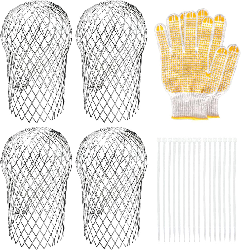 4 Pack Downspouts Gutter Guard Aluminum Filter Strainer Expandable Gutter Downspout Guards Gutter Downspout