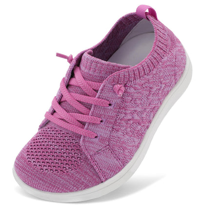 Big Kids Wide Barefoot Shoes Boys Girls Minimalist Sneakers Breathable Walking Tennis Shoe Outdoor Purple Size 2