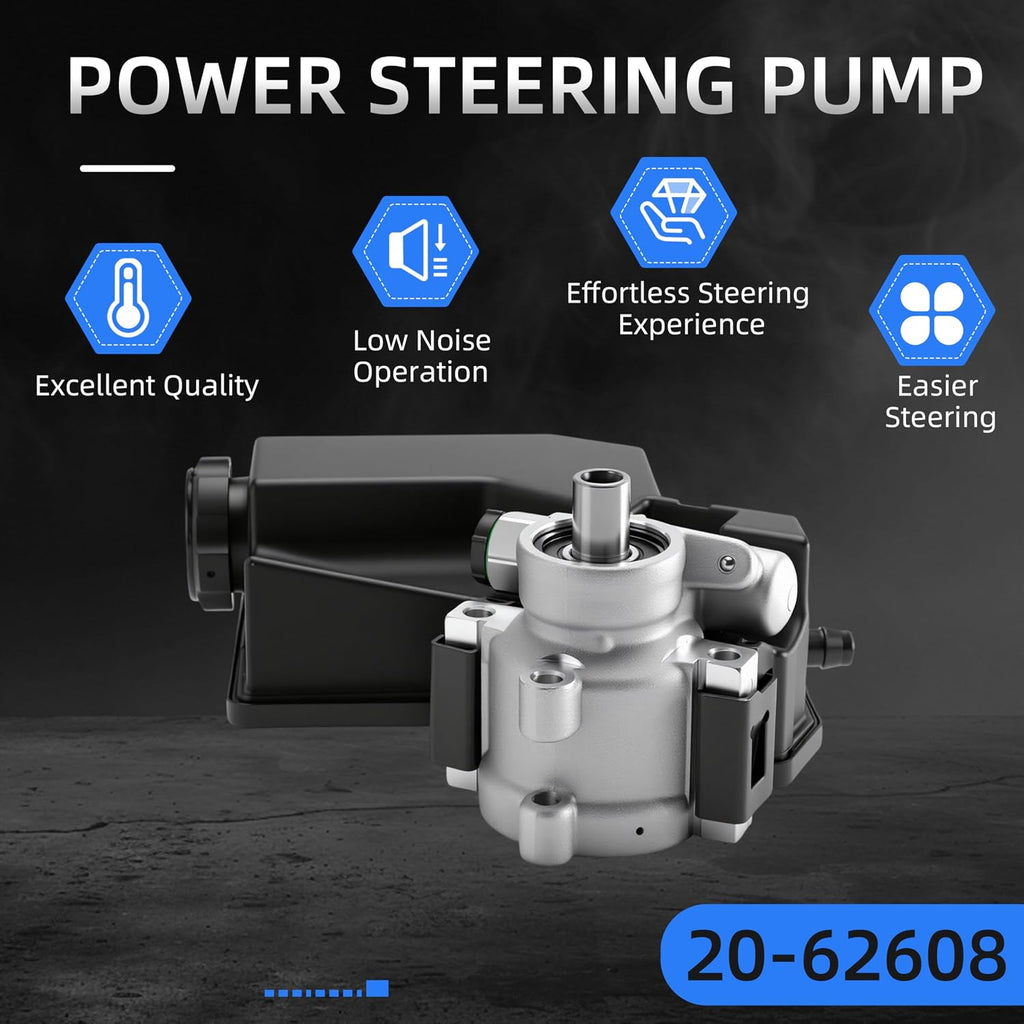 Power Steering Pump, 20-62608, for Jeep Grand Cherokee 01-04 4.7L