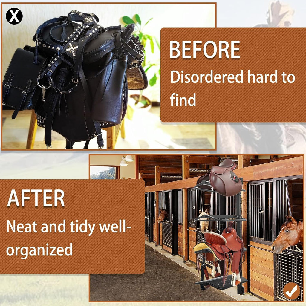 4 Tier Saddle Rack Wall Mount, Metel Saddle Stand