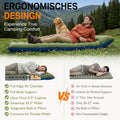 Camping Sleeping Pad, 5.9" Extra-Thick Reinforced Camping Mat with Built-in Pillow & Foot Pump, Ultralight Compact