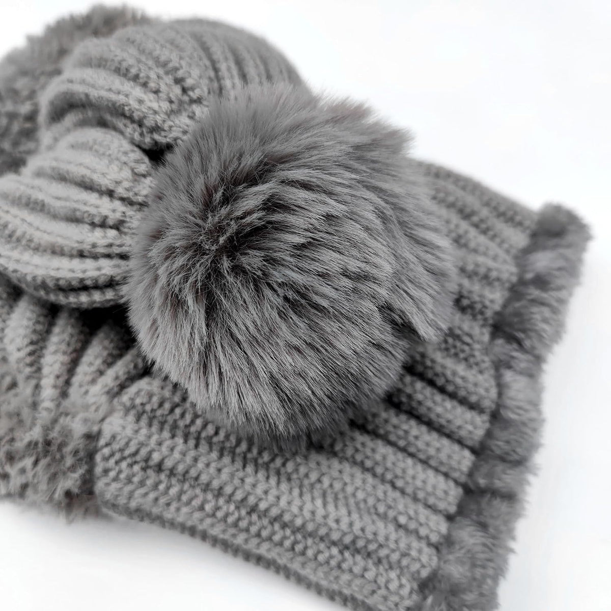 Women Winter Knit Beanie Hats One Piece Fleece Lined Balaclavas | Lady winter Earmuff Hooded Ski Snow Hat Pom Pom