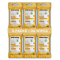 Everyone Hand Sanitizer Wipes, 15 Wipes (Pack of 6), Coconut and Lemon, Made with Sugarcane Derived Alcohol with