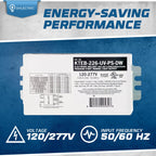 2 Lamp CFL Electronic Ballast, 26W, 120-277V, 2 Pack
