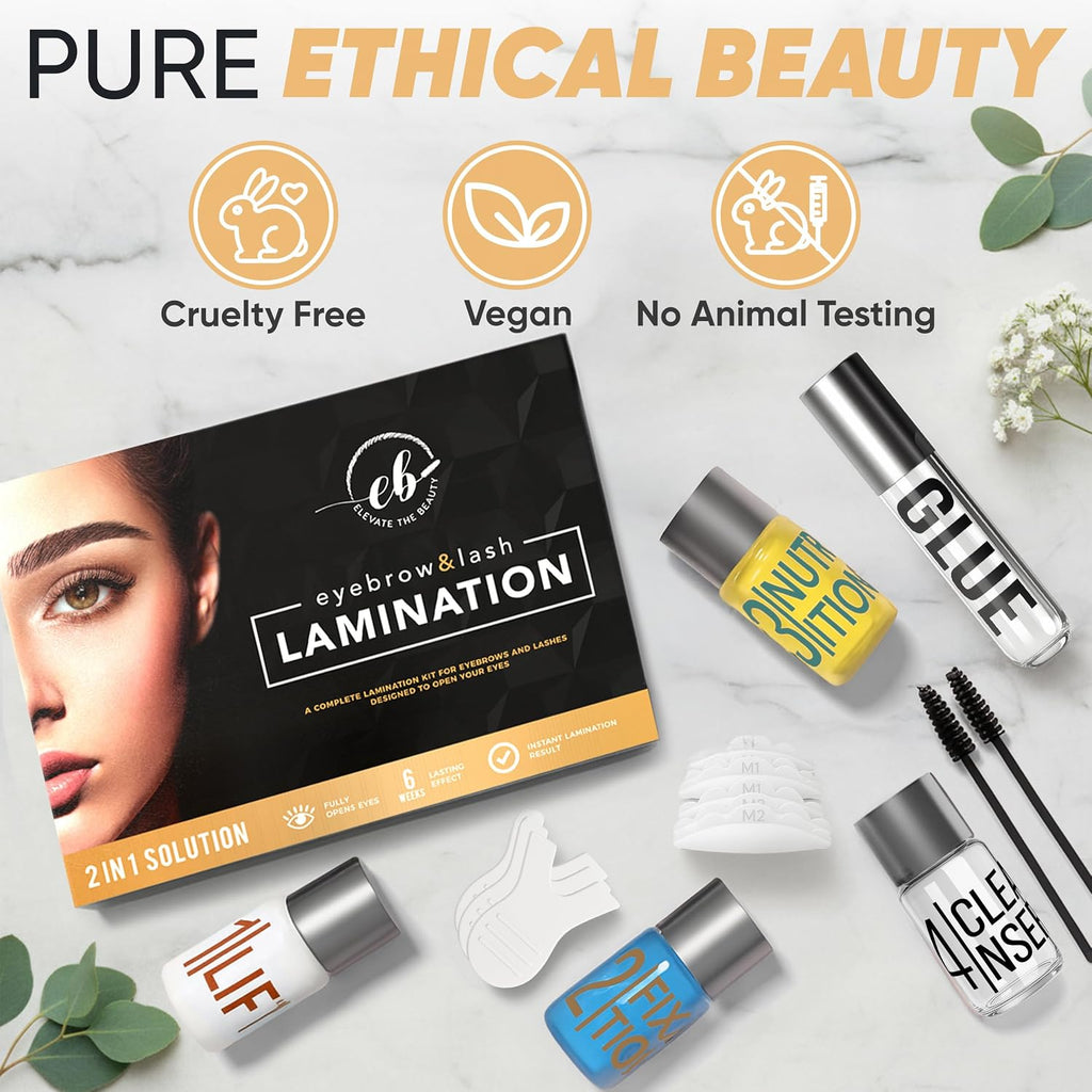 Lash and Eyebrow Lamination Kit | Brow and Lash Lamination Kit | 2-in-1 Professional Brow Lamination Kit for DIY &