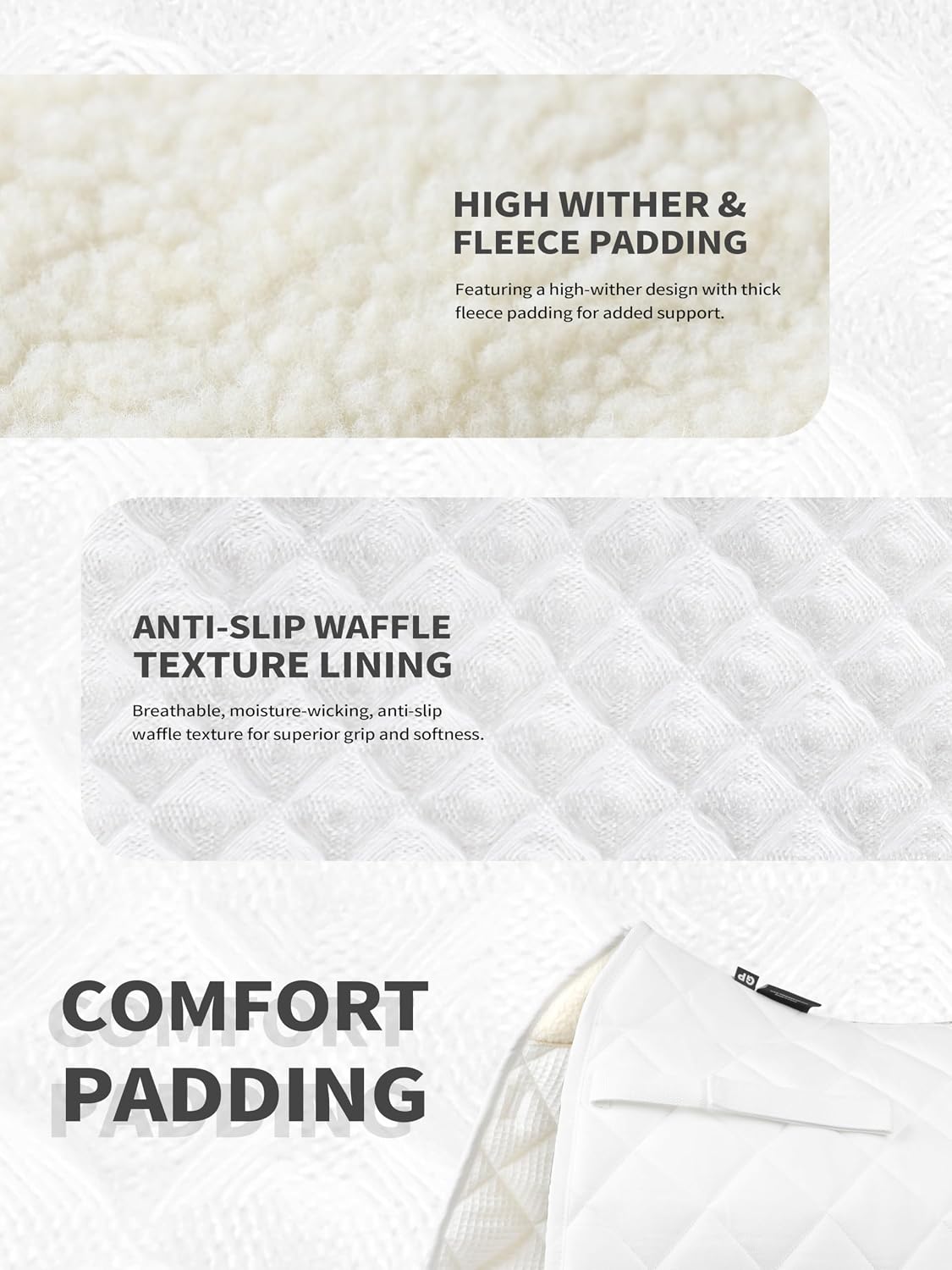 English Saddle Pad for Horse Riding, All Purpose Saddle Pad
