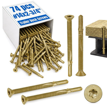 74 Pcs Trailer Deck Screws Self Tapping, #14x2-3/4-2lbs