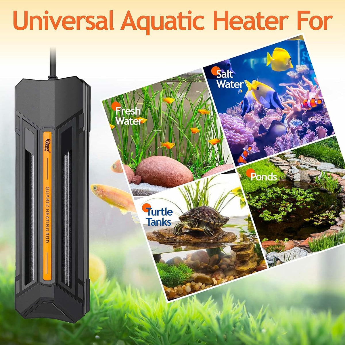 1000W Aquarium Heater with Controller, Adjustable & Submersible Fish Tank Heater with Digital Display Safety Triple