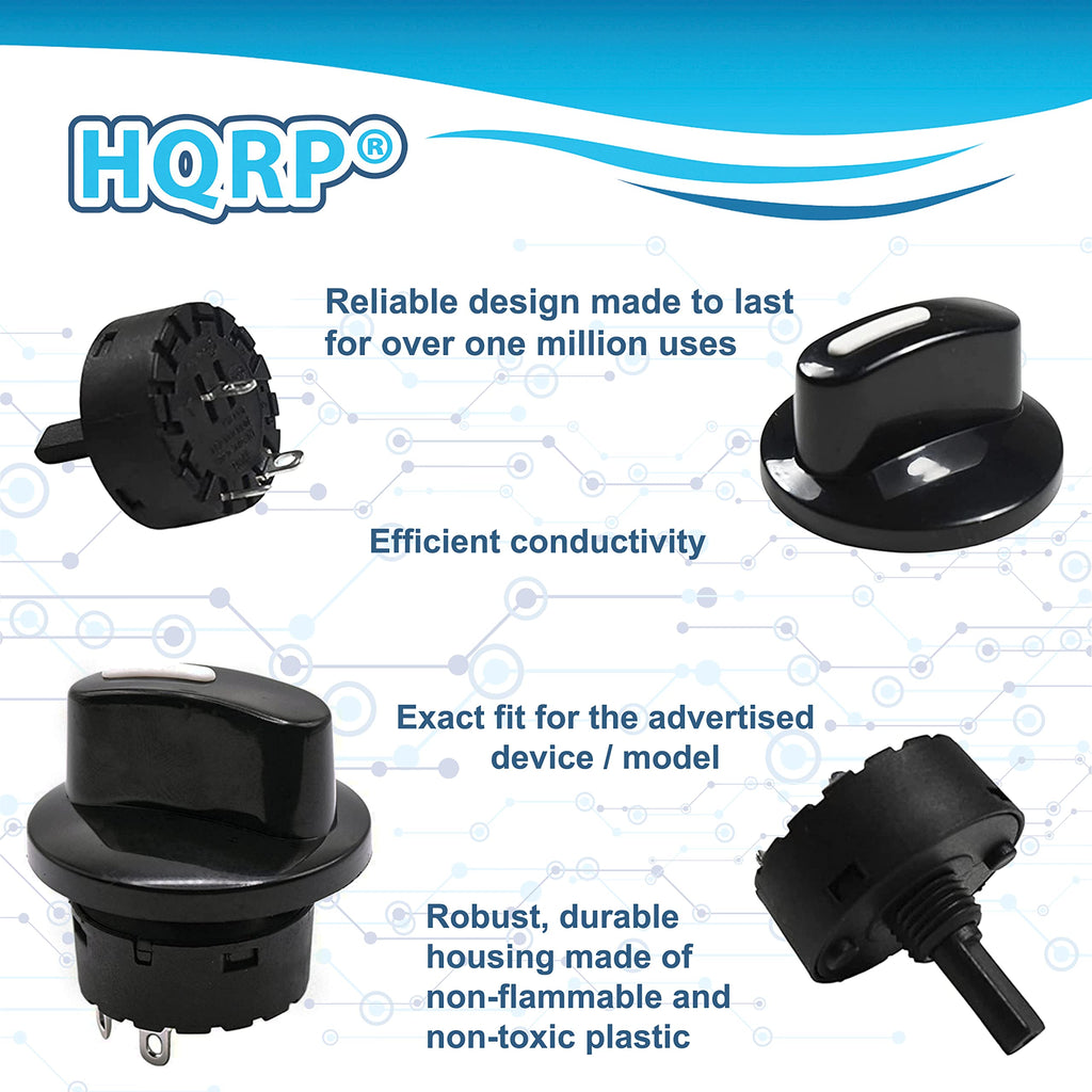 HQRP Rotary Switch with Knob 120V 8A 1-Pole 3-Way SP3T