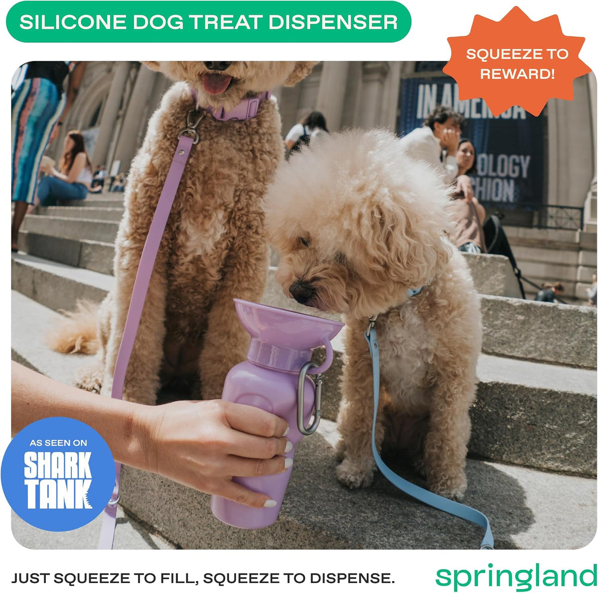 Springland 22oz Classic Portable Dog Water Bottle with Built-in Bowl, Lilac