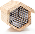 Premium Cedar Bee House - 6” Long Replaceable Tubes - Perfect for Mason Beekeeping - an Insect Hotel Built to Last