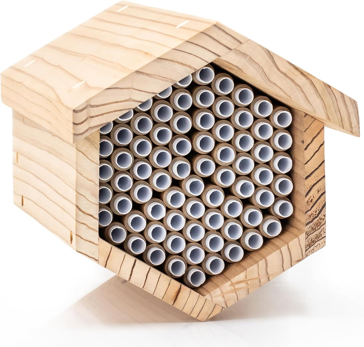 Premium Cedar Bee House - 6” Long Replaceable Tubes - Perfect for Mason Beekeeping - an Insect Hotel Built to Last