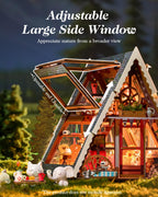 DIY Miniature Forest Tiny House Kit-A-Frame Cabin with LED Lights