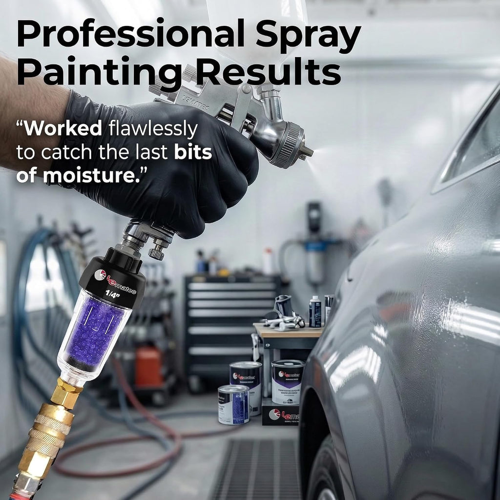 LE LEMATEC Inline Air Dryer & Desiccant Filter for Paint Spray Gun