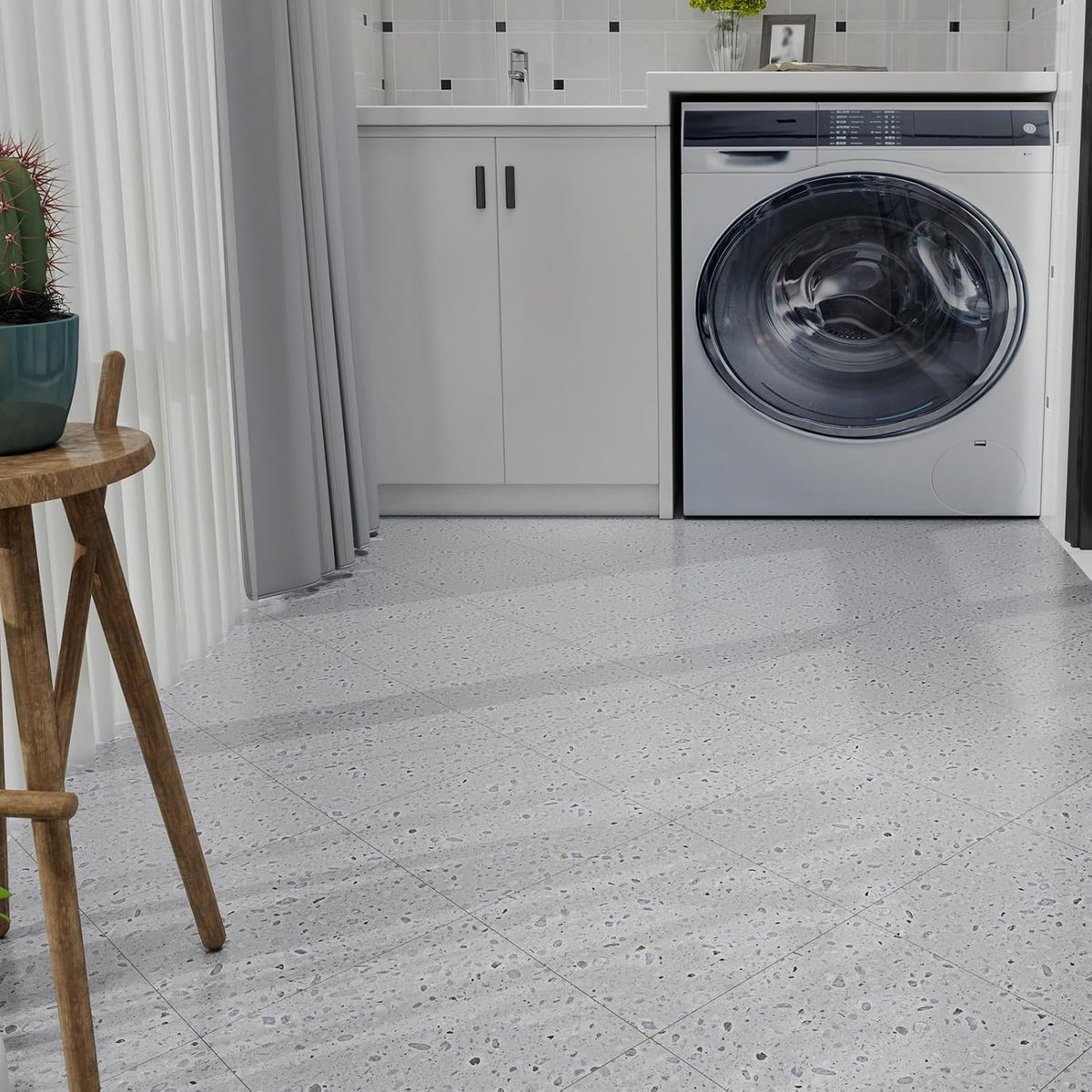 Peel and Stick Floor Tile 30-Pack 12 x 12 inch,Self-Adhesive Waterproof Vinyl Flooring Plank for Bathroom,Kitchen