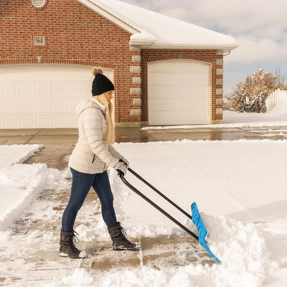 Snow Pusher, 42” Heavy Duty Snow Plow Shovel
