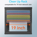 Sokqovt 24 Port Blank Keystone Patch Panel with Snap-in Design (4 Pack), Cat6 Network Patch Panel 1U 19 inch, Rack Mount Ethernet Patch Panel (for Slim Keystone Only)