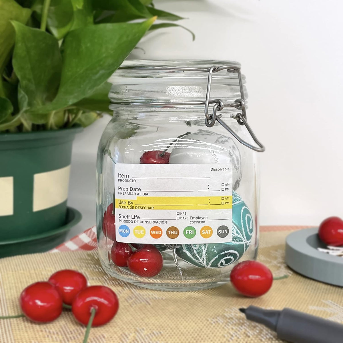 2"x3" Dissolvable Labels 250 Pcs Shelf Life Food Rotation Use by