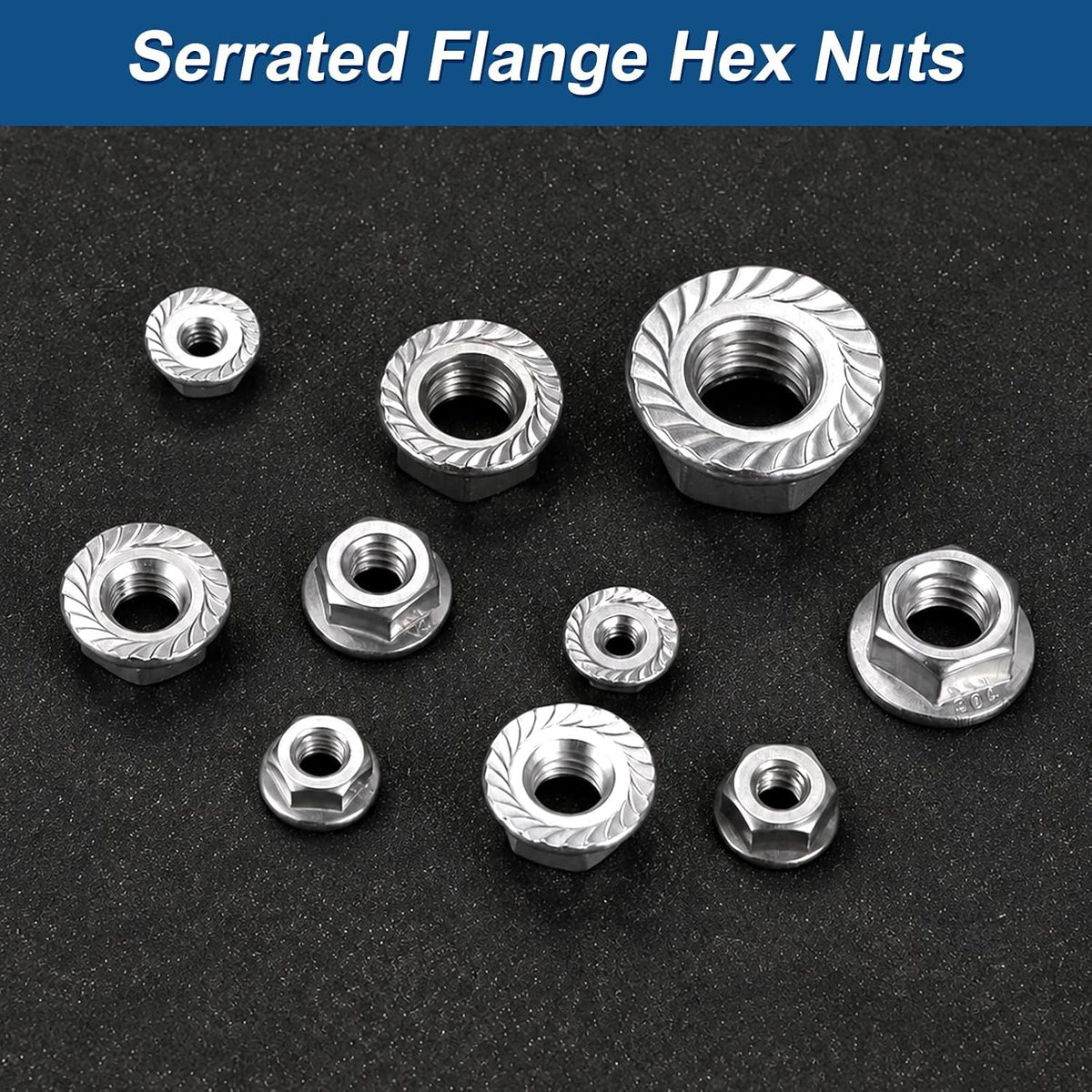 M METERXITY 10-Pack #10-24 Spindle Blade Nuts, Serrated Flange Hex Nuts