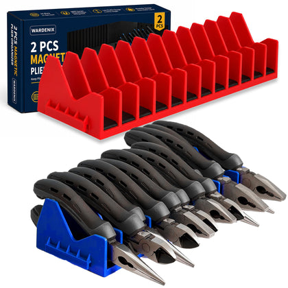 Plier Organizer Rack for Toolbox Drawer, 24-Slot Pliers Holder with Magnetic Base, Low Profile Tool Drawer Organizer
