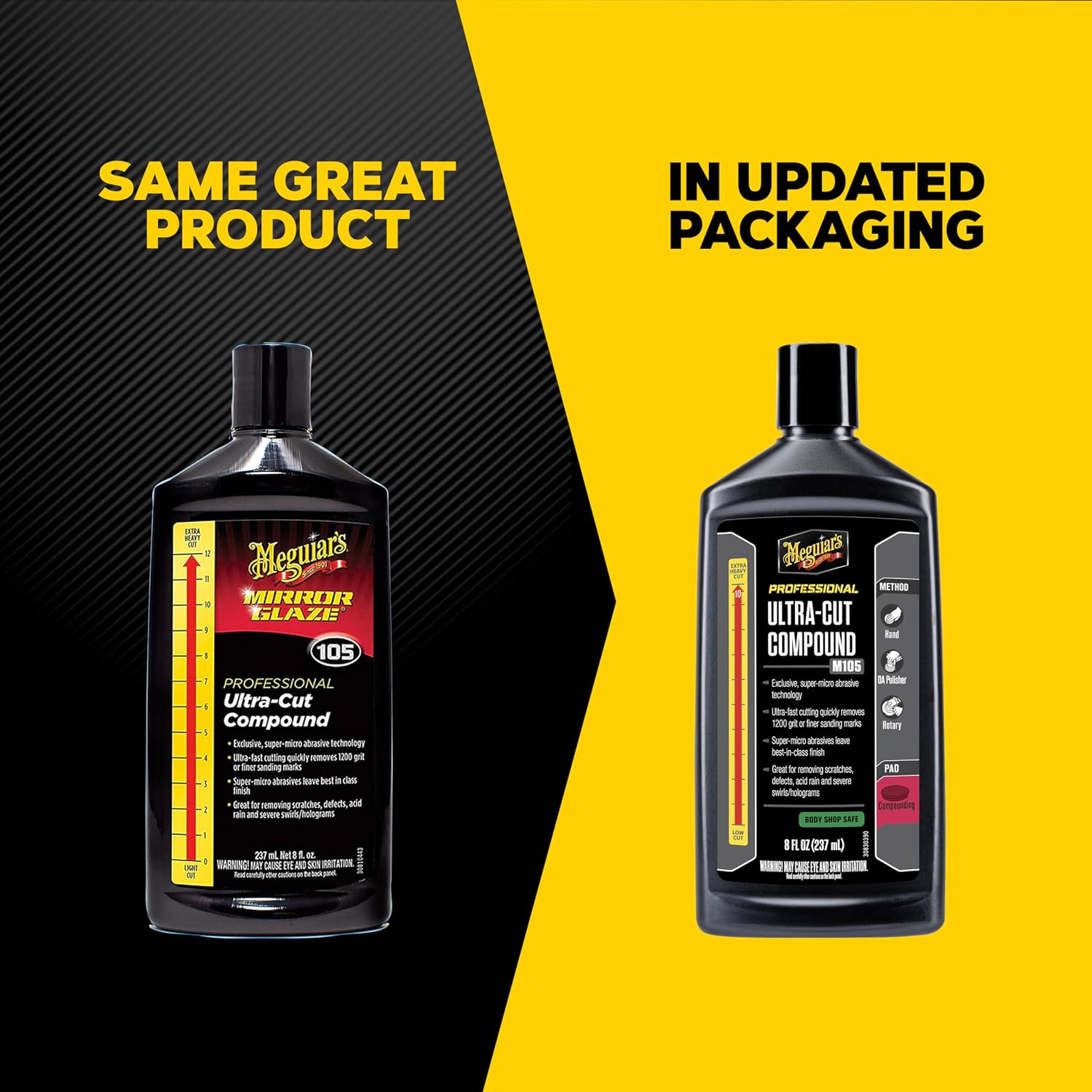 Professional M105 Ultra Cut Compound, 8oz | Car Rubbing Compound , Removes Scratches & Heavy Swirls , Adds Shine