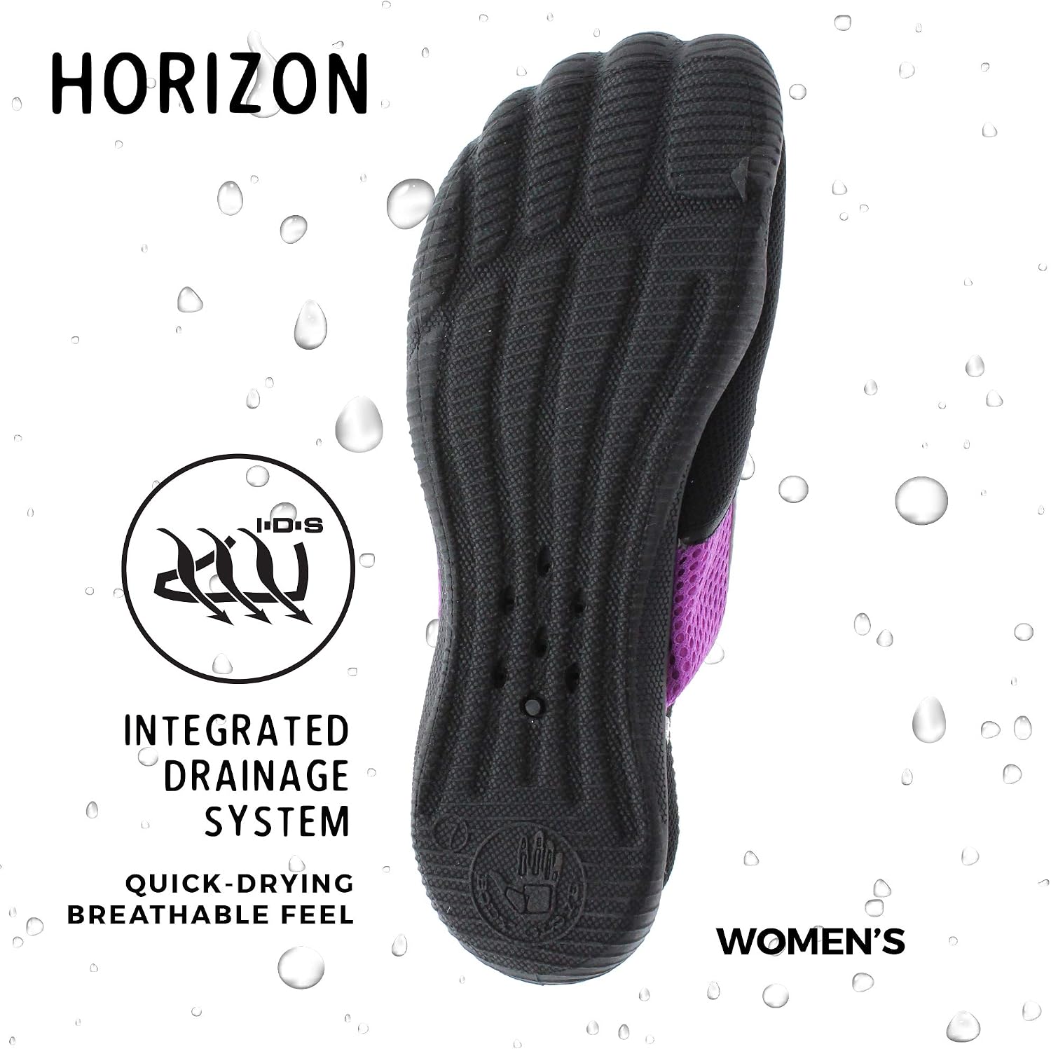 Water Shoes for Women, Lake, Aerobics, Swimming, Aqua Sports, Beach, Womens Water Shoes, Black and Oasis Purple