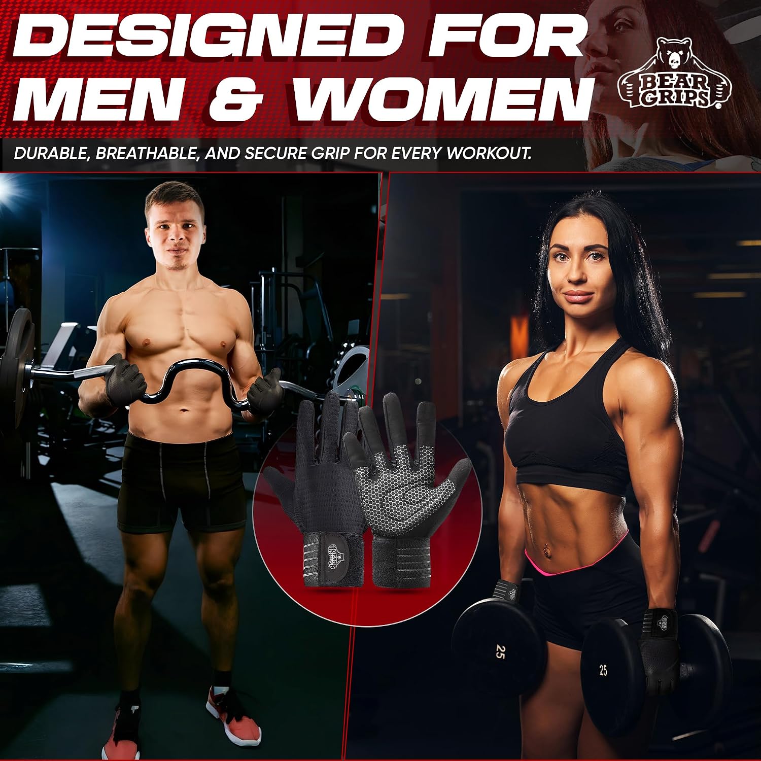 Weight Lifting Gloves for Men & Women | Half Finger Lifting Gloves | Full Finger Workout Gloves for Men | No Finger