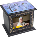 Wooden Urn Box for Ashes Cremation Urns for Human Ashes Adult Male or Female, Memorial Keepsake Urns with Photo