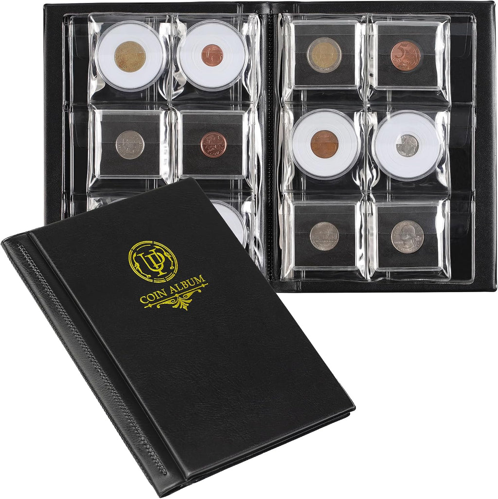 36 Pockets Coin Capsule Holder Album - 2.3x2.2 inches | Uncle Paul Coin Collecting Book with 6 Pages, Collection