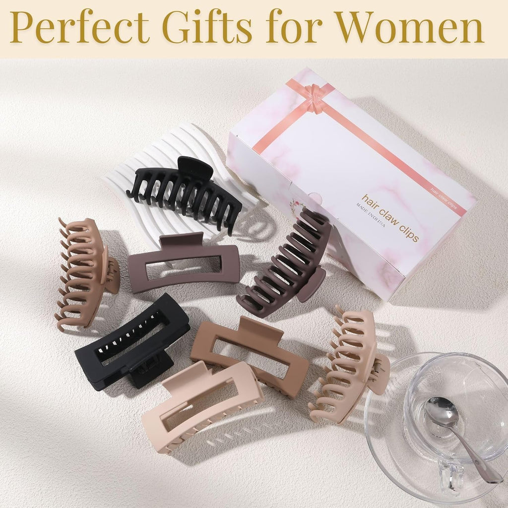 Hair Clips for Women 4.3 Inch Large Hair Claw Clips for Women Thin Thick Curly Hair, Big Matte Banana Clips,Strong