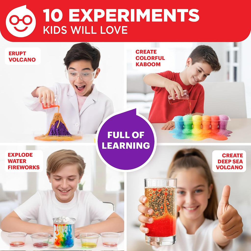 Explosive Science Experiments Kit for Kids Ages 8+ | Erupting Volcano Science Kits for Kids Ages 8-12, Birthday Gift