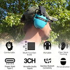 Bluetooth Electronic Shooting Ear Protection, NRR 27dB Rechargeable Hearing Protection for Gun Range, Noise Reduction