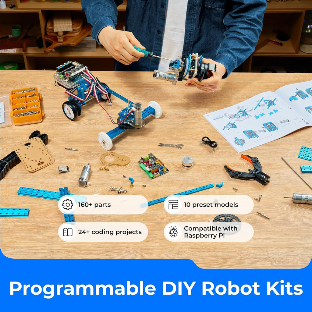 mBot Ultimate 10 in 1 Robot Building Kit for Teenagers & Adults | App Remote Control Robot Building Toys, Compatible