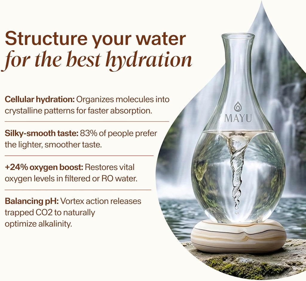 Swirl Structured Water Device, Pitcher & Rechargeable Base, Graystone