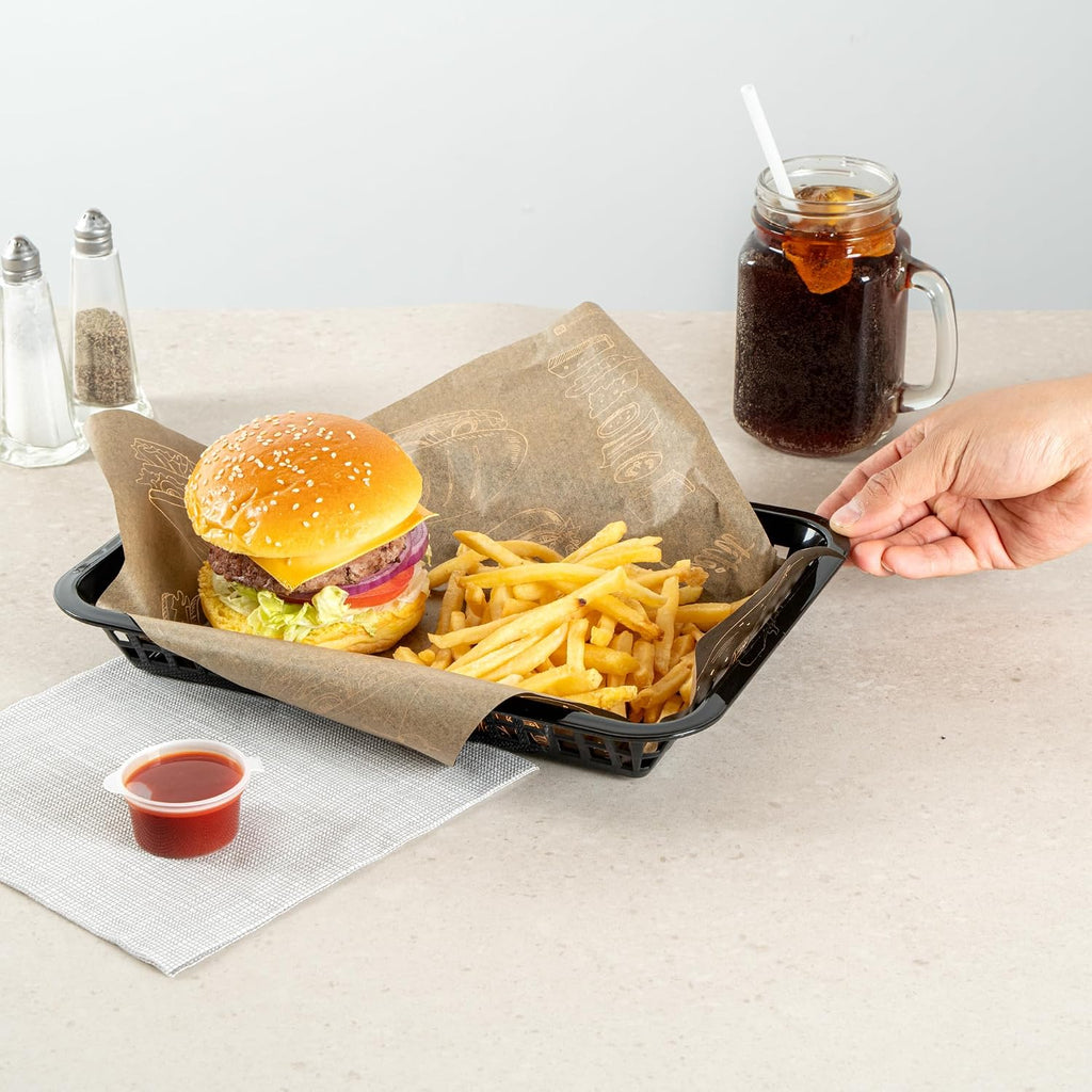 11.75 In Black Plastic Fast Food Serving Baskets, 10 Ct