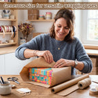 36'' x 30 ft Brown Kraft Wrapping Paper Roll with 1'' Grid