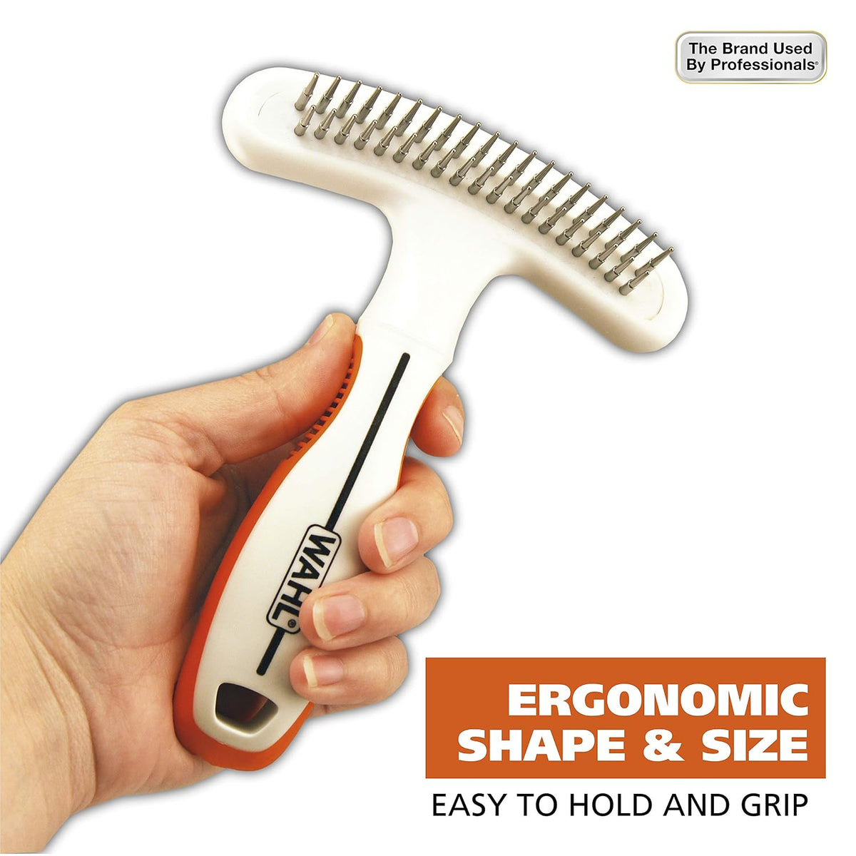 2-in-1 Combination Double Row Pet Rake with Hair Shedding Blade