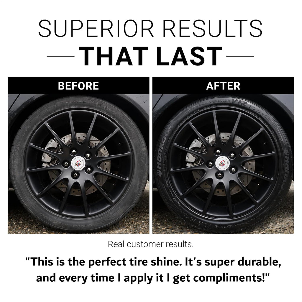 CAR GUYS Tire Shine Spray - The Perfect Deep Black Shine - Long Lasting Car Tire Dressing - No Sling & Dry to Touch